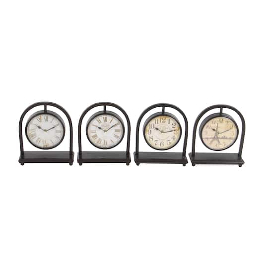 11" Black Metal Vintage Hanging Clock Set